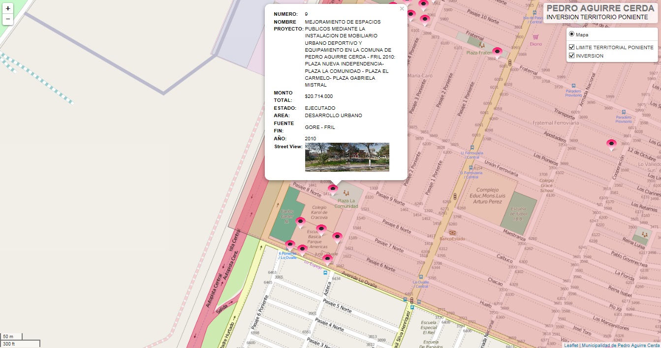 MEJORAMIENTO DE ESPACIOS PUBLICOS MEDIANTE LA INSTALACION DE MOBILIARIO URBANO DEPORTIVO Y EQUIPAMIENTO EN LA COMUNA DE PEDRO AGUIRRE CERDA - FRIL 2010: PLAZA NUEVA INDEPENDENCIA-  PLAZA LA COMUNIDAD - PLAZA EL CARMELO- PLAZA GABRIELA MISTRAL