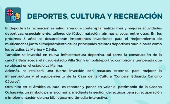 DEPORTES, CULTURA Y RECREACIÓN